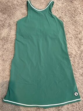 Vuori  Tennis Dress in Green with White Trim- Small